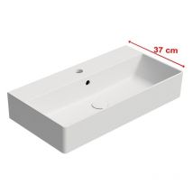 Kube x lavabo en céramique 70x37cm, blanc mat
