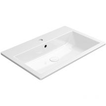 KUBE X lavabo en céramique 70x46cm, encastré, blanc ExtraGlaze