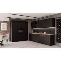 Küchen Preisbombe - Küche siena 280 + 180 cm Küchenzeile Küchenblock Einbauküche Schwarz matt