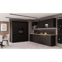 Küchen Preisbombe - Küche Siena Loft - 280 + 180 Cm Küchenzeile Küchenblock Einbauküche Schwarz Matt