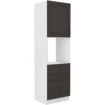 Küchen Backofen Hochschrank 60 Stilo Grau Küchenzeile Küchenblock + Schubladen
