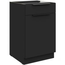 Küchen Unterschrank 50 cm SIENA Schwarz Vollauszug Soft-Close Küche Küchenzeile