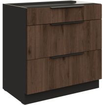 Küchen Preisbombe - Küchen Unterschrank 80 Cm Küche Monza Okapi Nußbaum Soft-close Küchenzeile