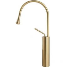 Küchenarmatur, 360° Schwenkbarer Küchenmischer, Küchenarmatur Mit Hohem Auslauf, Spültischarmatur Für Kaltes & Warmes Wasser, Gebürstet Golden 45cm