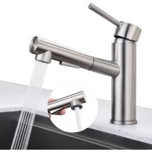 Ubeegol - Ausziehbarer Küchenhahn Gebürsteter Küchenhahn Heißer und Kalter Küchenhahn