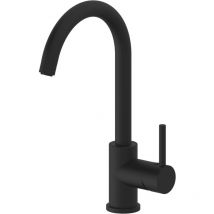 Küchenarmatur MIx35/P - drucklose Vorderfenster Armatur schwenkbar mit langlebigem Keramikscheiben, schwarz matt