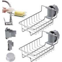 EINEMGELD Küchenarmatur Schwammhalter – 2 Stück – Edelstahl – Multifunktional – 22 x 10 x 6 cm – Einfache Installation