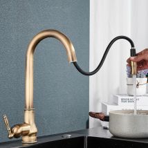 Küchenarmatur Wasserhahn Küche Mischbatterie 360° Drehung-Spültischarmatur Hochdruck Spülbecken Armatur Küche in Elegant Design, Antikes Retro