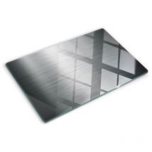 Glasschneideplatten - Schneidebrett aus Glas - Herdabdeckplatten - Gehärtetes Glas – 80x52 cm - Metallhintergrund