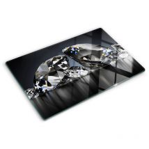 Glasschneideplatten - Schneidebrett aus Glas - Herdabdeckplatten - Gehärtetes Glas – 80x52 cm - Diamanten