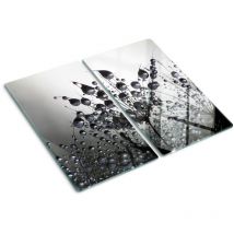 Glasschneideplatten - Schneidebrett aus Glas - Herdabdeckplatten - Gehärtetes Glas – 2x30x52 cm (2er Set) - Löwenzahn