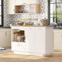 Kücheninsel Kücheninsel, Weiß & Eiche-optik, Mdf, 150×40/80×91 cm