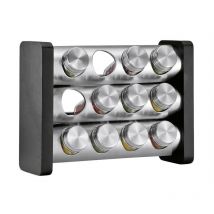 Küchenprofi - especiero con 12 tarros negro rectangular