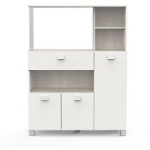 Küchenschrank 3 Türen 1 Schublade weiß L99,3 cm – BASILIC