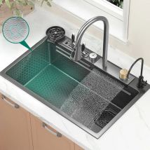 Küchenspüle Für Den Hausgebrauch, Küchenspüle Aus Edelstahl 304, Große, Dickwandige Einzelspüle Zum Spülen Von Geschirr Und Gemüse, Mit 