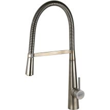 Mamoli - Küchenspülenmischer mit verstellbarem Federauslauf in der Farbe gebürsteter Stahl Pico 7240M000000F edelstahl gebürstet