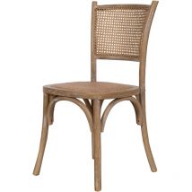Biscottini - Küchenstuhl aus Holz und Rattan Thonet Stuhl 46x90x43 cm Esszimmerstuhl Restaurantstühle Vintage Stuhl Rustikale Stühle