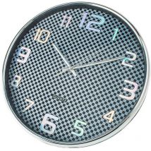 Küchenuhr schwarz/chrom rund 25cm küken