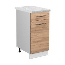 Küchenunterschrank Fame-Line, Goldkraft Eiche, 40 cm , ap Marmor Vicco