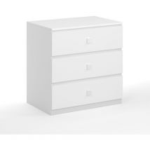 Kudl - Kids 3 Drawer Chest - MDF/Wood - L45 x W70 x H70 cm - White