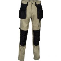 Cofra KUDUS Arbeitshose Beige/Schwarz 3XL 60% Baumwolle, 37% Polyester, 3% Elasthan Abriebfeste Einsätze Ideal für handwerkliche Tätigkeiten