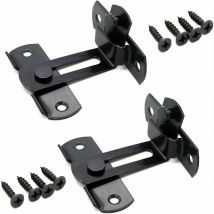 Kueatily - 2 Pièces Verrou de Porte à 90 Degrés, Verrou de Porte à Angle Droit, Boulon Porte de Grange, pour Clôtures en Bois ou Portails Métalliques