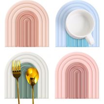 4 sous-verres antidérapants résistants à la chaleur arc-en-ciel-Fei Yu