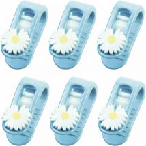 6 clips de housse de couette en forme de fleur sans aiguille (bleu)-Fei Yu
