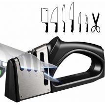 Kueatily - Aiguiseur Couteaux Professionnel, Aiguiseur Couteaux 4 en 1, Affûteurs Manuels Knife Sharpener avec Base Anti-dérapante pour Couteaux de