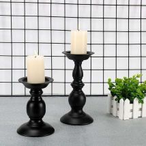 Kueatily - Bougeoirs Decoration Table 2 Pcs Différentes Tailles, Bougeoirs Cylindrique Rétro Chandelier pour Saint Valentin De Noël Mariage Halloween