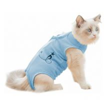 Combinaison de rééducation pour chat (bleu S)-Fei Yu