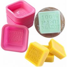 Lot de 10 moules de cuisine en siliCône en forme de savon estampillés « 100 % Handmade »-Fei Yu