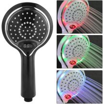 Pomme De Douche À Led De Poche 3 Couleurs Changent À Eau, Pommeau De Douche À Led Avec Affichage Numérique Du Capteur De Température, Pulvérisateur De