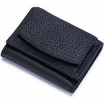 Kueatily - Portefeuille léger en cuir à trois volets pour femmes (noir)-Fei Yu