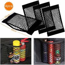 Rete Portaoggetti Per Bagagliaio, 4 Pezzi 40x25cm Organizzatori Per Borse Per Bagagli Tascabili Per Auto, Borsa Per Rete Portaoggetti Per Auto Con 