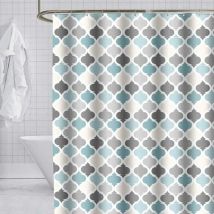 Kueatily - Rideaux de Douche Résistant à la Moisissure Imperméable avec des Crochets Rideaux de Salle de Bain Imprimé Coloré Rayures Grises,