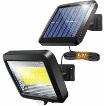 Lampe Solaire Extérieur Avec Détecteur De Mouvements Infrarouge, Projecteur Led Extérieur Avec Detecteur, Eclairage De Sécurité, Étanche , Pour Jardin