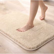 Kueatily - Tapis de Bain Absorbant Antidérapant Extra Epais de Douche pour Salle de Bain Tapis de Sol Chenille Lavable en Machine (Blanc,