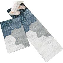Tapis De Cuisine Antidérapant Pour Devant Evier, Géométrique Motif, Lot De 2 Tapis De Sol Absorbant Pour Cuisine, Doux Tapis De Passage 40 X 60+40 X 