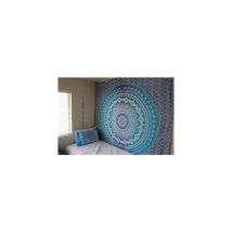 Kueatily - Tapisserie Bohême Mandala Tapisserie Tenture Murale pour La Décoration Murale Hippie Tapisserie Tapis De Plage Tapis Rond De Yoga (Bleu,