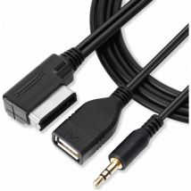 Kueatily - usb Adaptateur Cable Chargeur aux Cable Adaptateur Audio d'Interface 3.5mm Cable Auxiliaire Musique mdi ami Interface mmi Cable usb +