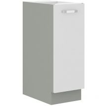 Küche Bianca Weiß Hochglanz Unterschrank 30 cm Schrankauszug Küchenschrank Grau