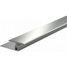Kügele - bergangsprofil mit 2-teiligem Klemmsystem aus Aluminium, passend zu Parkett- und Designböden, für 7-13mm Bodenstärke, Edelstahl-Effekt