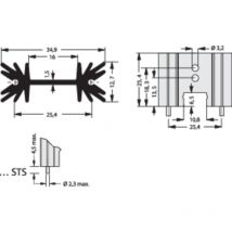 10018982 sk 104 25,4 sts Profilkühlkörper 14 k/w (l x b x h) 34.9 x 25.4 x 12.7 m - Fischer Elektronik