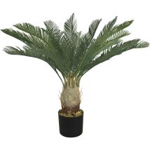 Künstliche Palme groß Kunstpalme Kunstpflanze Cycas Palme Cycaspalme künstlich Plastikpflanze Balkon Palmenfarn Farnpalme Deko 80 cm hoch Decovego