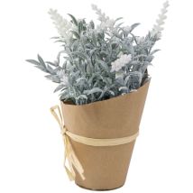Buri - Künstlicher Lavendel Mit Übertopf 22cm Kunstblume Kunstpflanze Lavendelbusch - Weiss