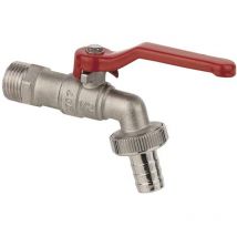 Ms Kugel-Auslaufhahn, nickel, 1/2'AG x 3/4'AG x 1/2'T