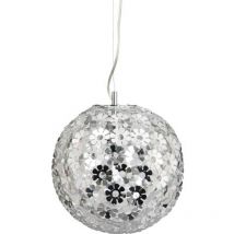 Kugel-Pendelleuchte aus verchromten Aluminiumblumen, stilvolles Design, ø 30cm