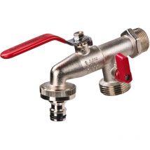 Kugel-Auslaufhahn 3/4' 26,5mm Kugelhahn Messing Doppel-Anschluss