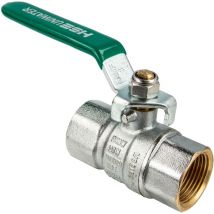 Hermann Schmidt - uniwater Trinkwasser-Kugelhahn mit Stahlhebel beids .Innengewinde Rp 1 1/2 Zoll (dn 32), Typ 1493